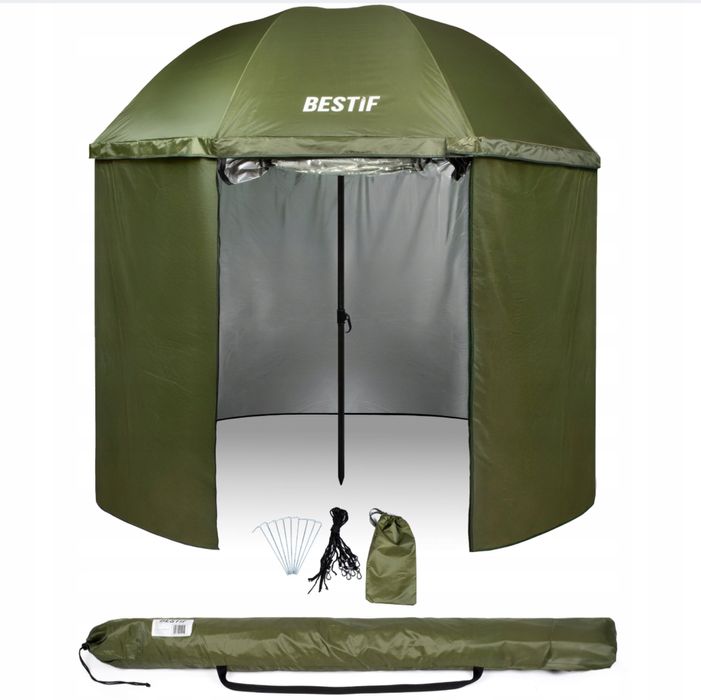 Duży Parasol Wędkarski Bestif 205cm Pełny Namiot Regulowany kąt