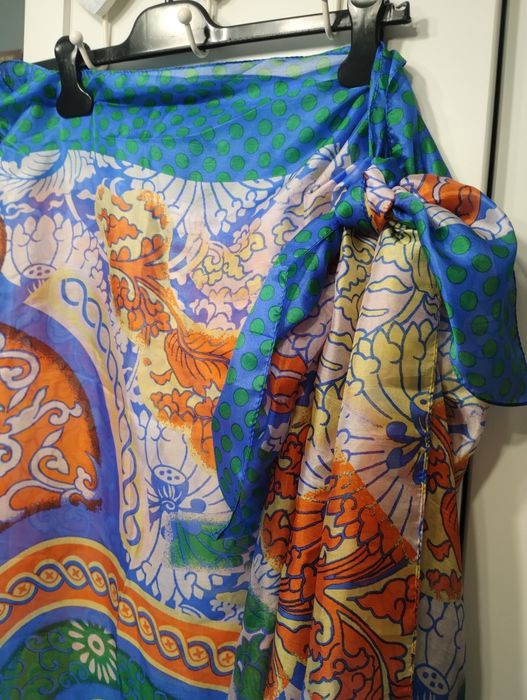 Pareo plażowe z jedwabiu