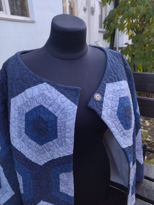 Жакет печворк, хендмейд стьобаний.