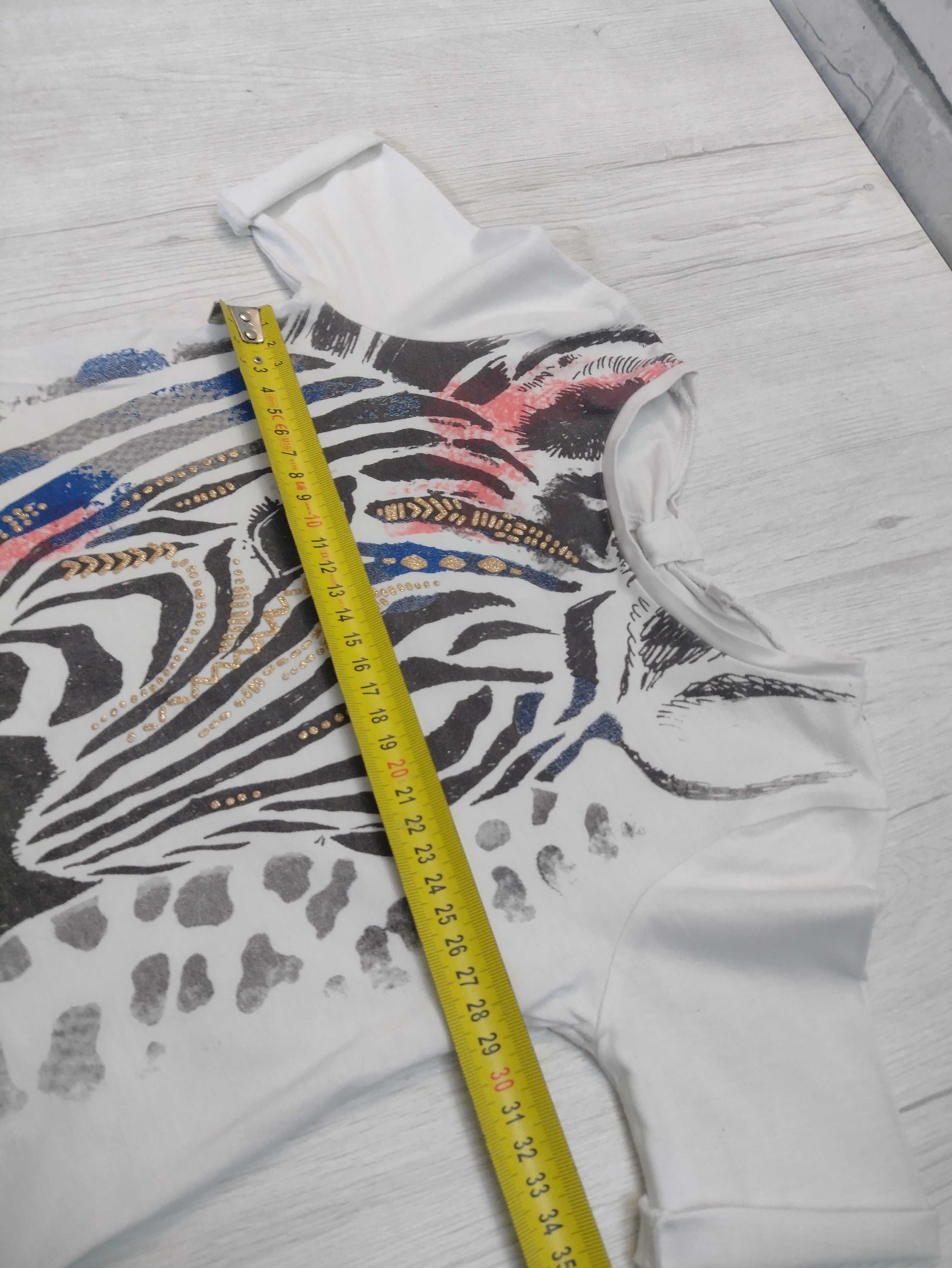 zebra z zebrą zoo safari biała koszulka bluzka z krótkim rękawem 110