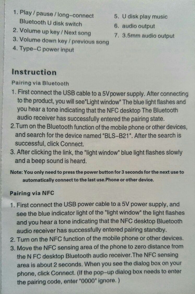 Odbiornik Audio NFC, Bluetooth 5.2