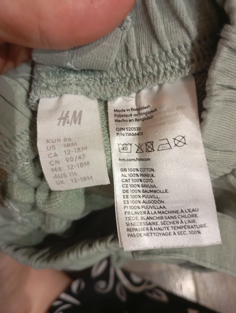 Spodnie bawełniane na szelkach 86 H&M