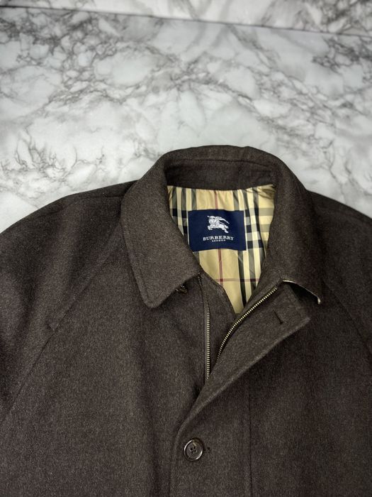 Пальто шерстяное плащ мужской Burberry винтаж оригинал размер L 5