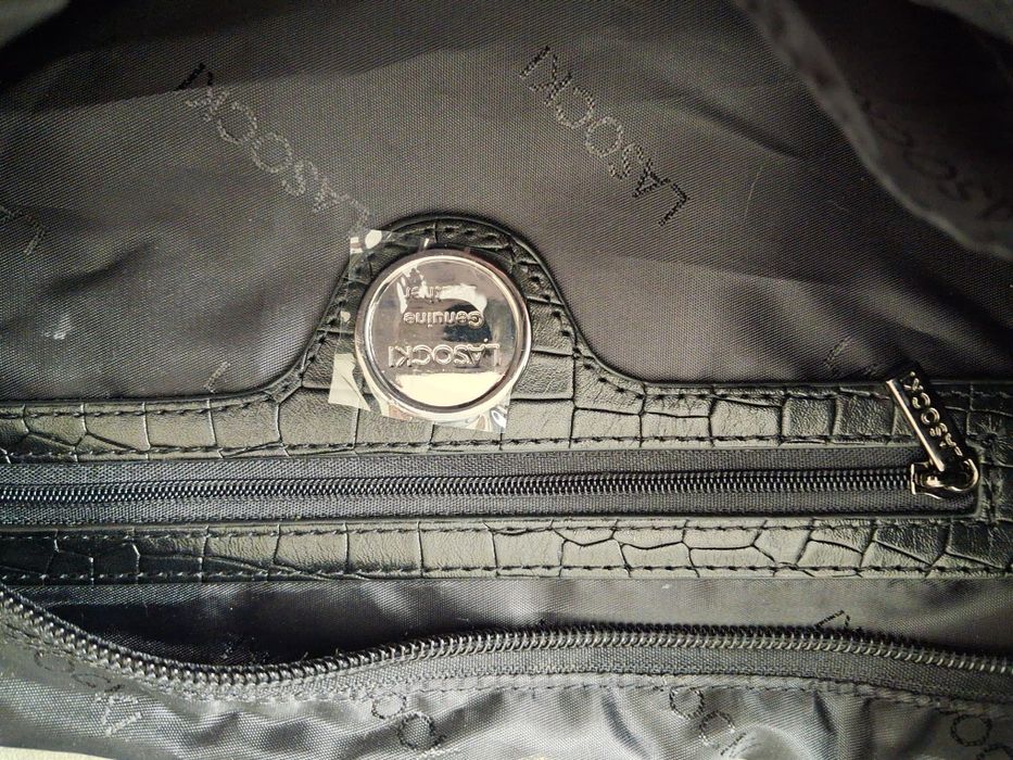 Torebka skórzana Lasocki skóra cioci czarna