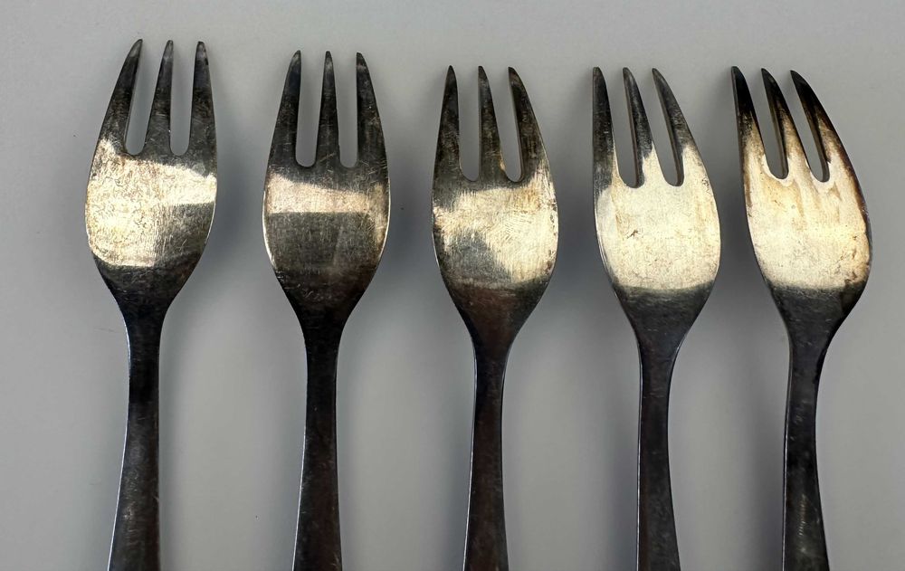 Widelczyki do ciasta  5 sztuk posrebrzane