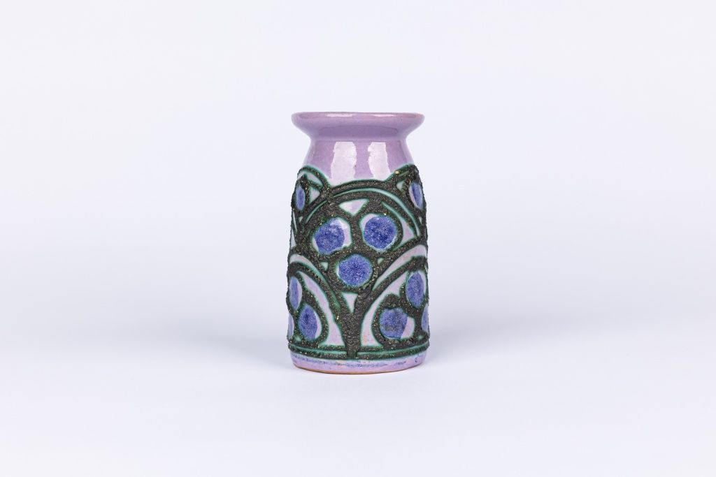 Strehla Keramik FAT lava wazon ceramiczny fioletowy vintage Germany