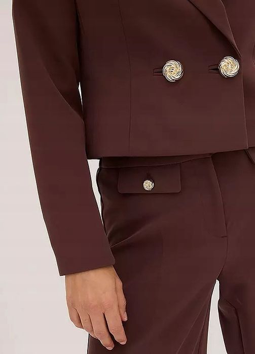 B.P.C marynarka żakiet krótki brązowy ze złotymi guzikami 48.