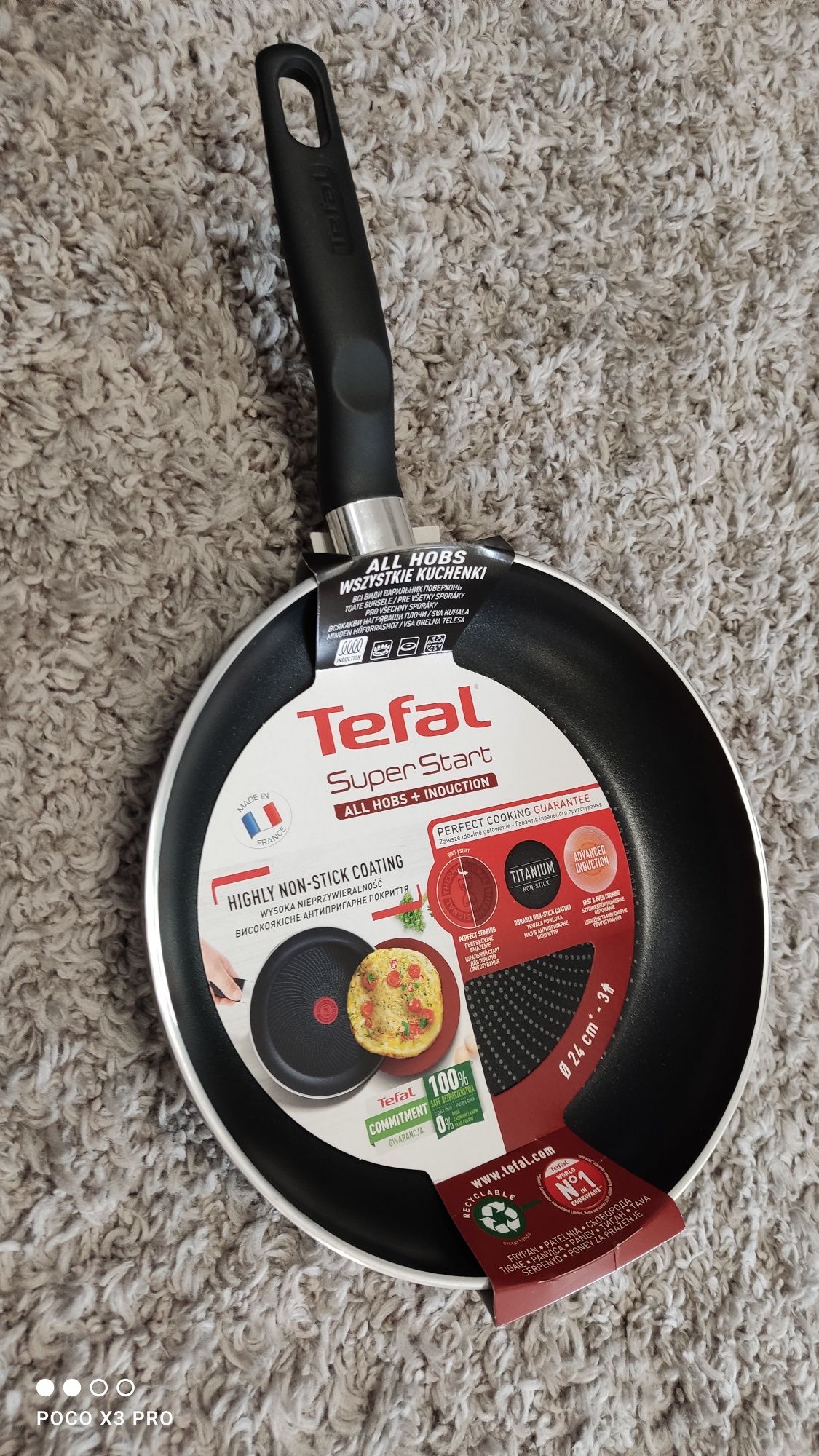 Nowa patelnia Tefal na wszystkie kuchenki 24 cm