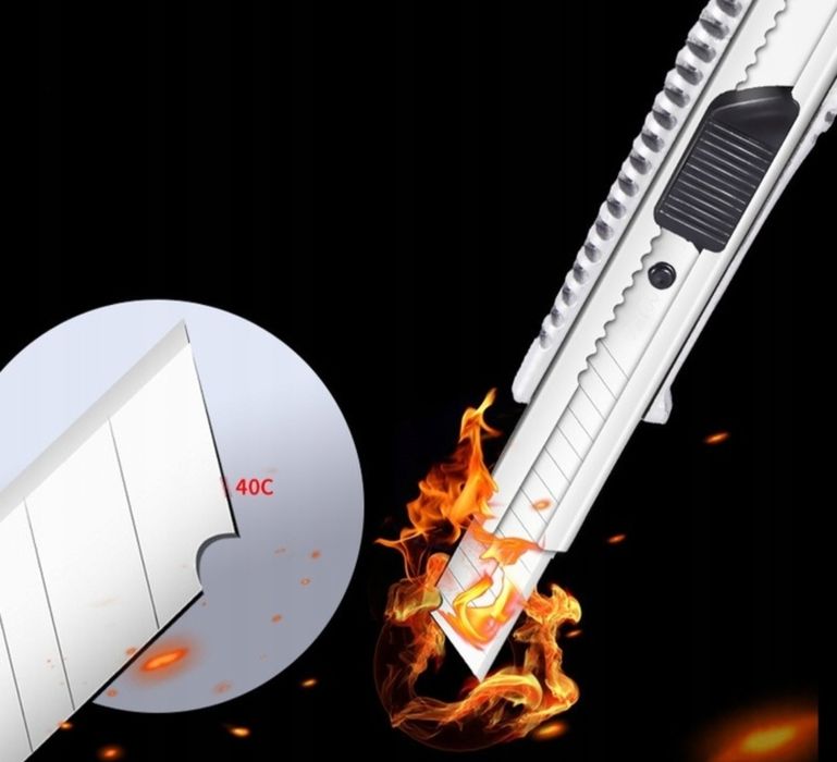 Nóż do tapet tapeciak nożyk metalowy wymienne ostrza 18mm łamane