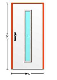 Drzwi aluminiowe zewnętrzne 1000x2100