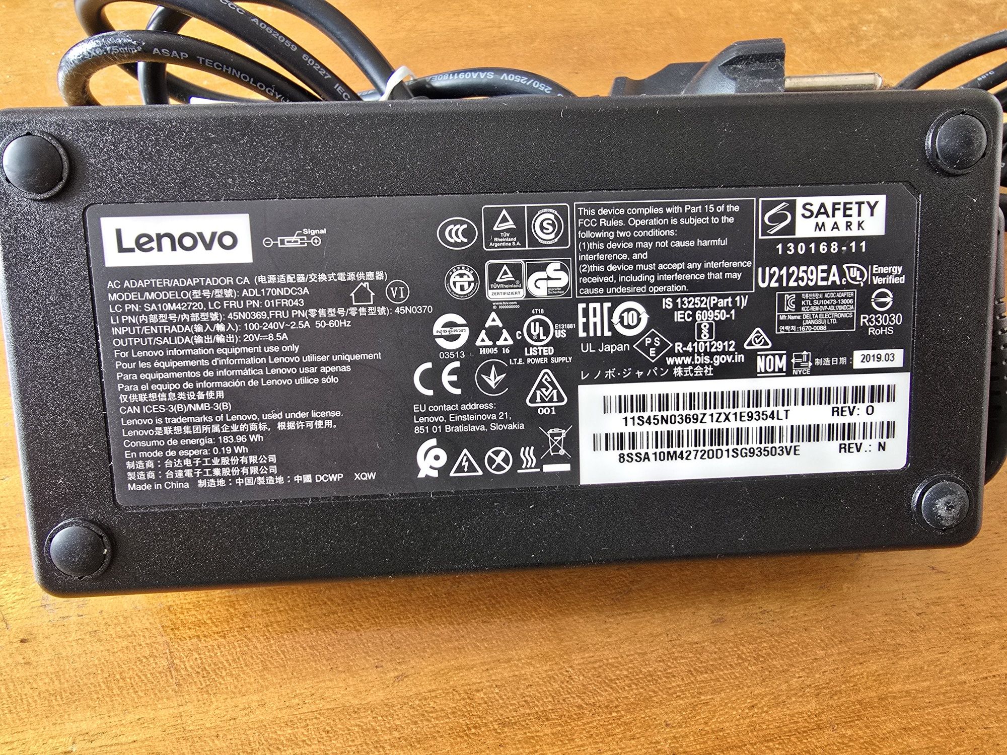 Carregador original Lenovo