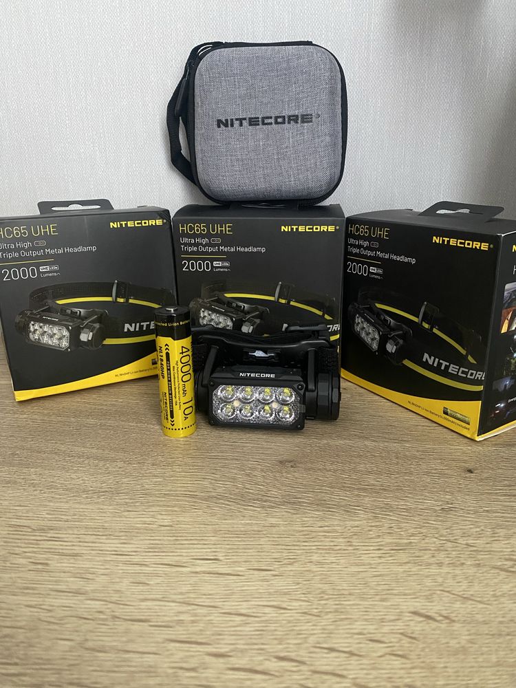 Ліхтар налобний Nitecore HC65 UHE  +,червоне свiтло