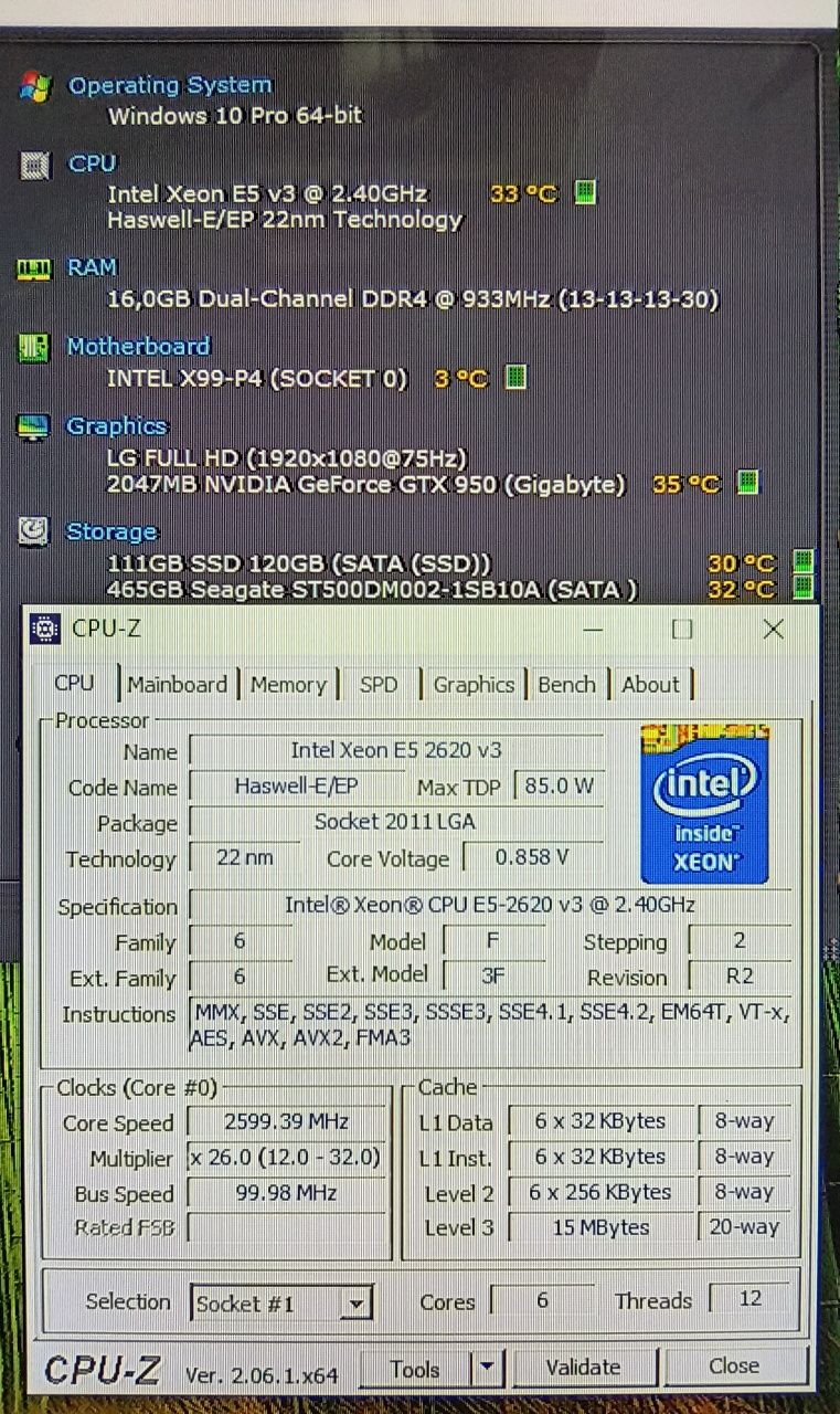 PC Gamer i7 6930x + GTX 950 +16gb +620gb HD/SSD