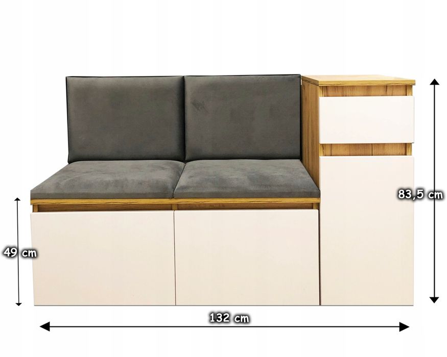 Szafka na buty z siedziskiem, słupek i wieszaki