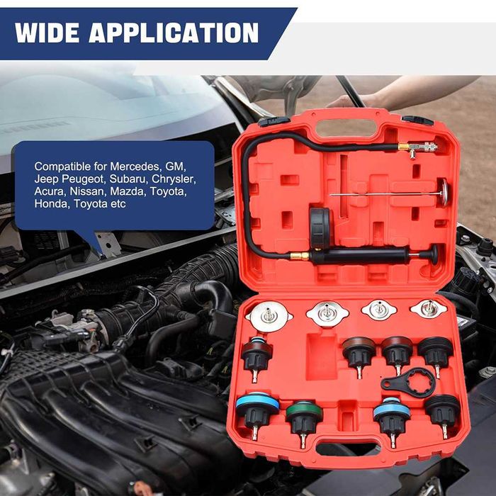 Testador de Pressão para Sistemas de Refrigeração Automóvel (15 Peças)