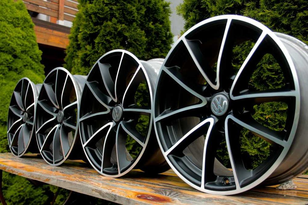 5x112 17 cali VW Skoda SEAT Passat Octavia Golf jak nowe CZARNE + CNC