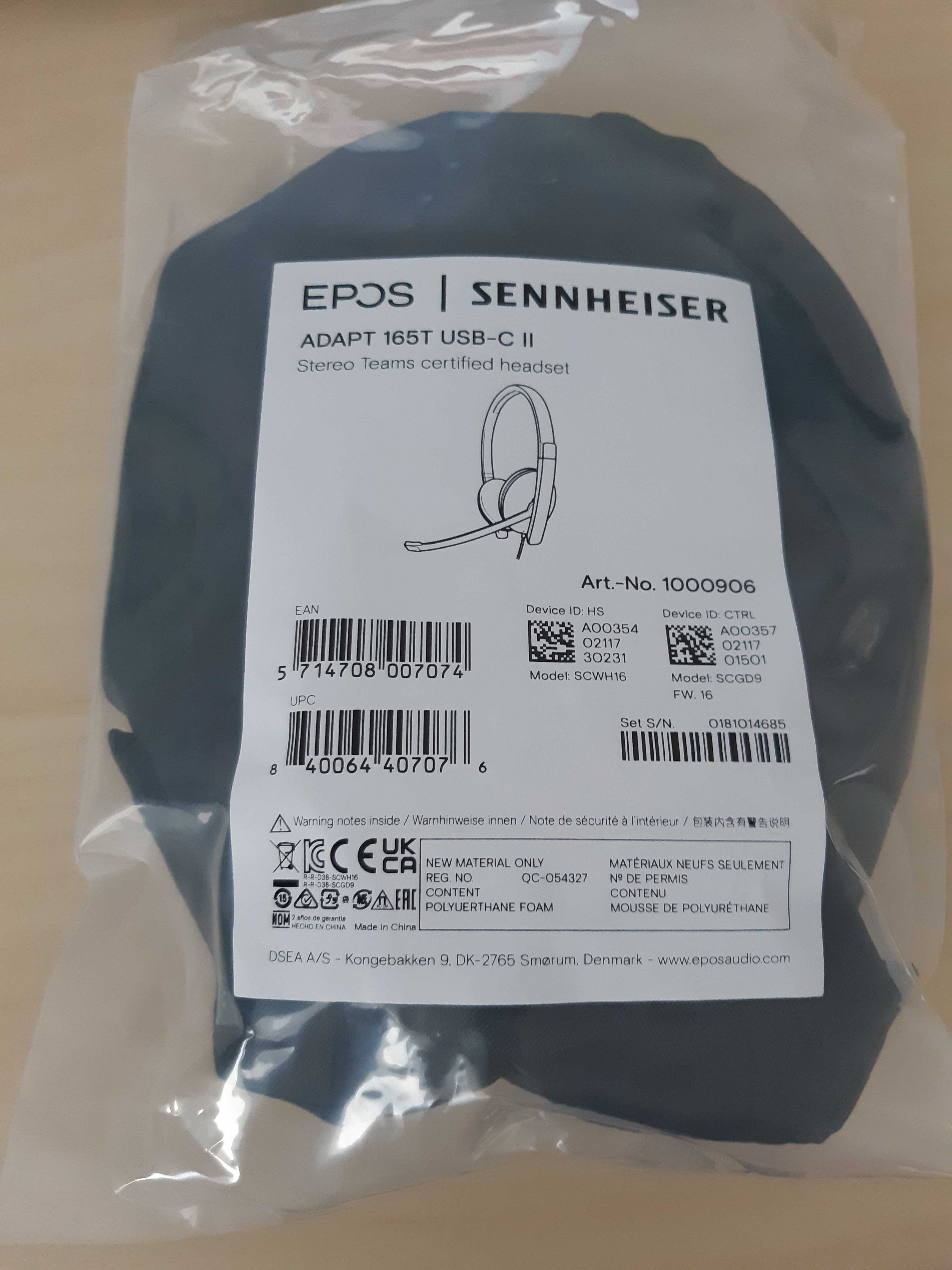 Sennheiser EPOS ADAPT 165T USB II Nowe słuchawki z mikrofonem