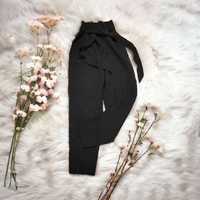 H&M Nowe Eleganckie czarne Materiałowe spodnie z wysokim stanem
