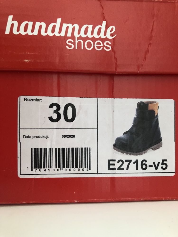 Buty zimowe ocieplane welna EMEL 30 czarne skorzane skóra E2716-v5