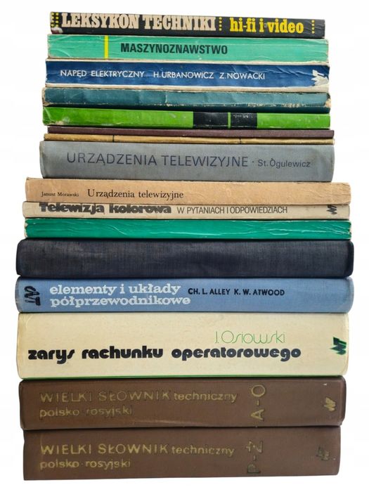 16x Książki Techniczne Elektronika Telewizja Mechanika Rachunek