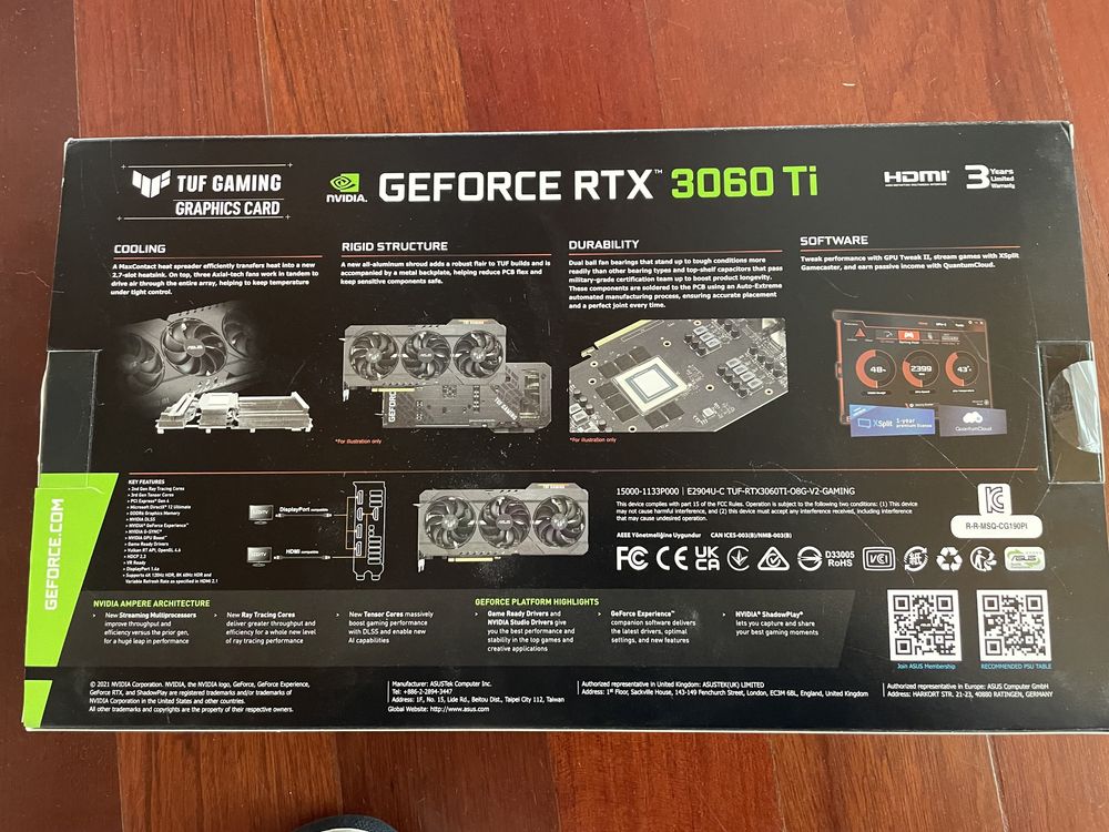 Asus TUF RTX 3060ti 8GB GDDR6X