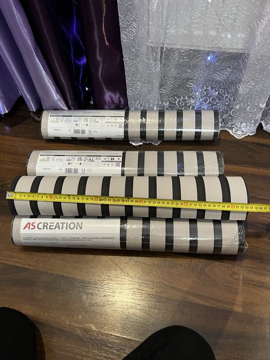 Кімнатні обої 5 рулонів сіро чорні