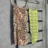 Сукня коротка сексуальна по фігурі в обтяжку брителях леопард питон