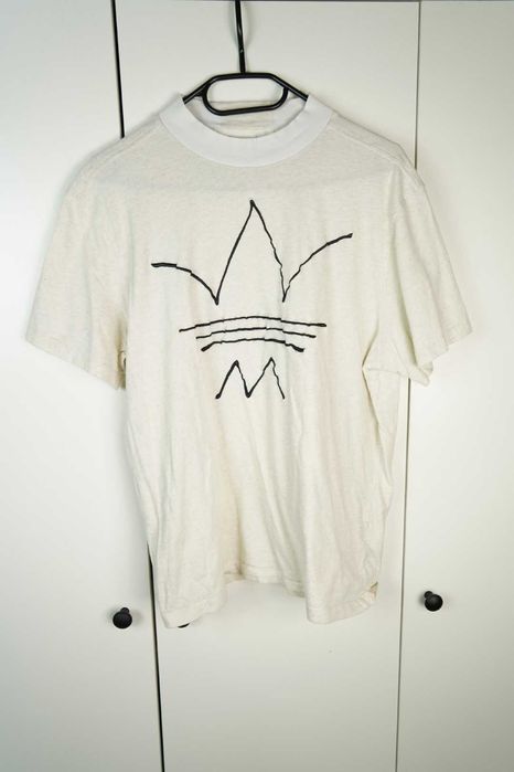 Adidas Kremowa śmietankowa męska koszulka t-shirt M wus74