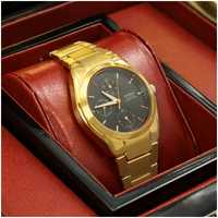 Luksusowy Męski Złoty Zegarek Casio 24k Certyfikat / Unikatowy Prezent