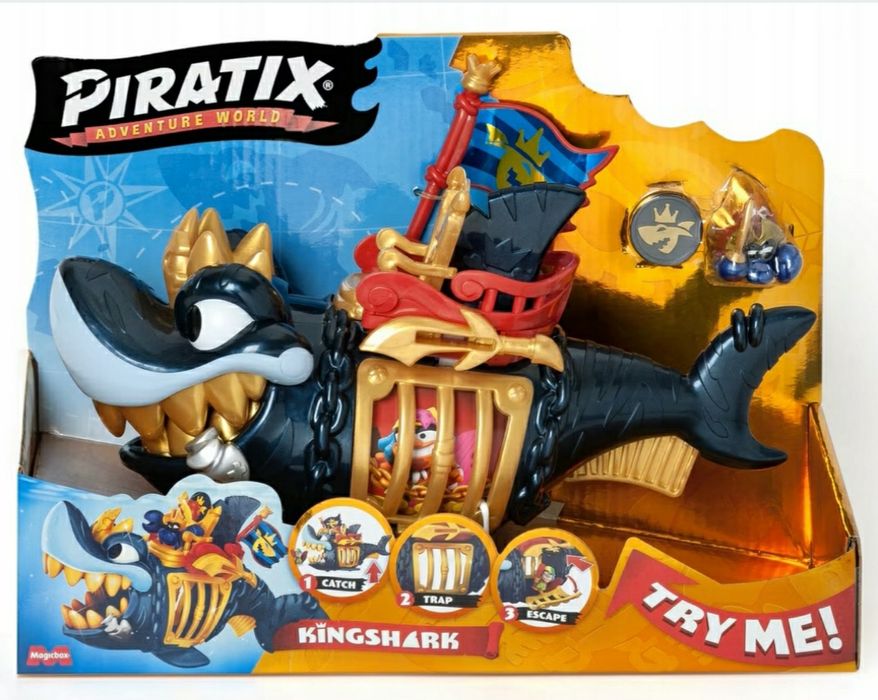 Piratix Zestaw King Shark Golden Teeth Złoty Rekin z Klatką