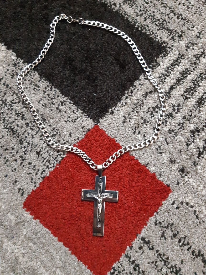 NOVO! Corrente  +  Cruz com Cristo