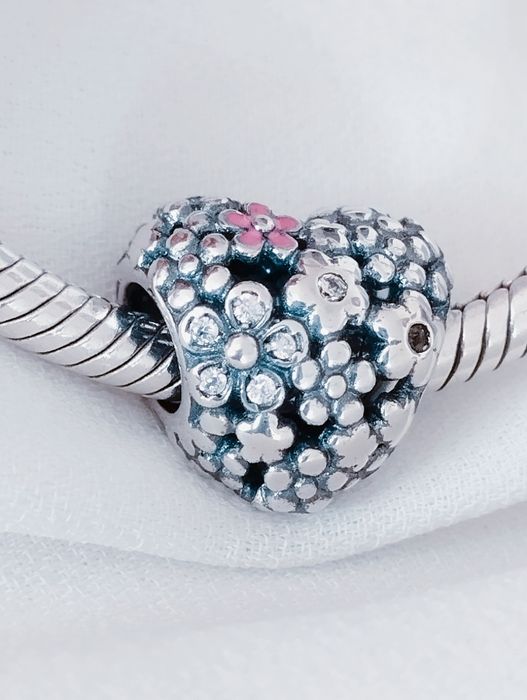 Serce charms charm's kwiatki kwiatuszki