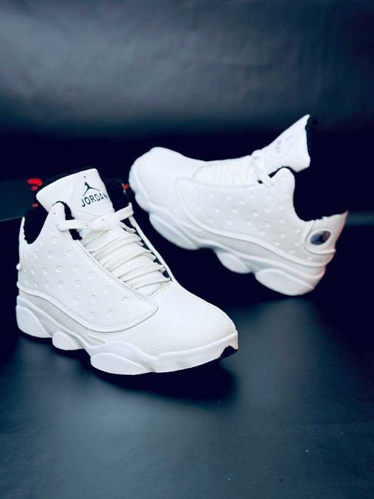 мужские зимние кроссовки jordan white на меху  красовки супер теплые