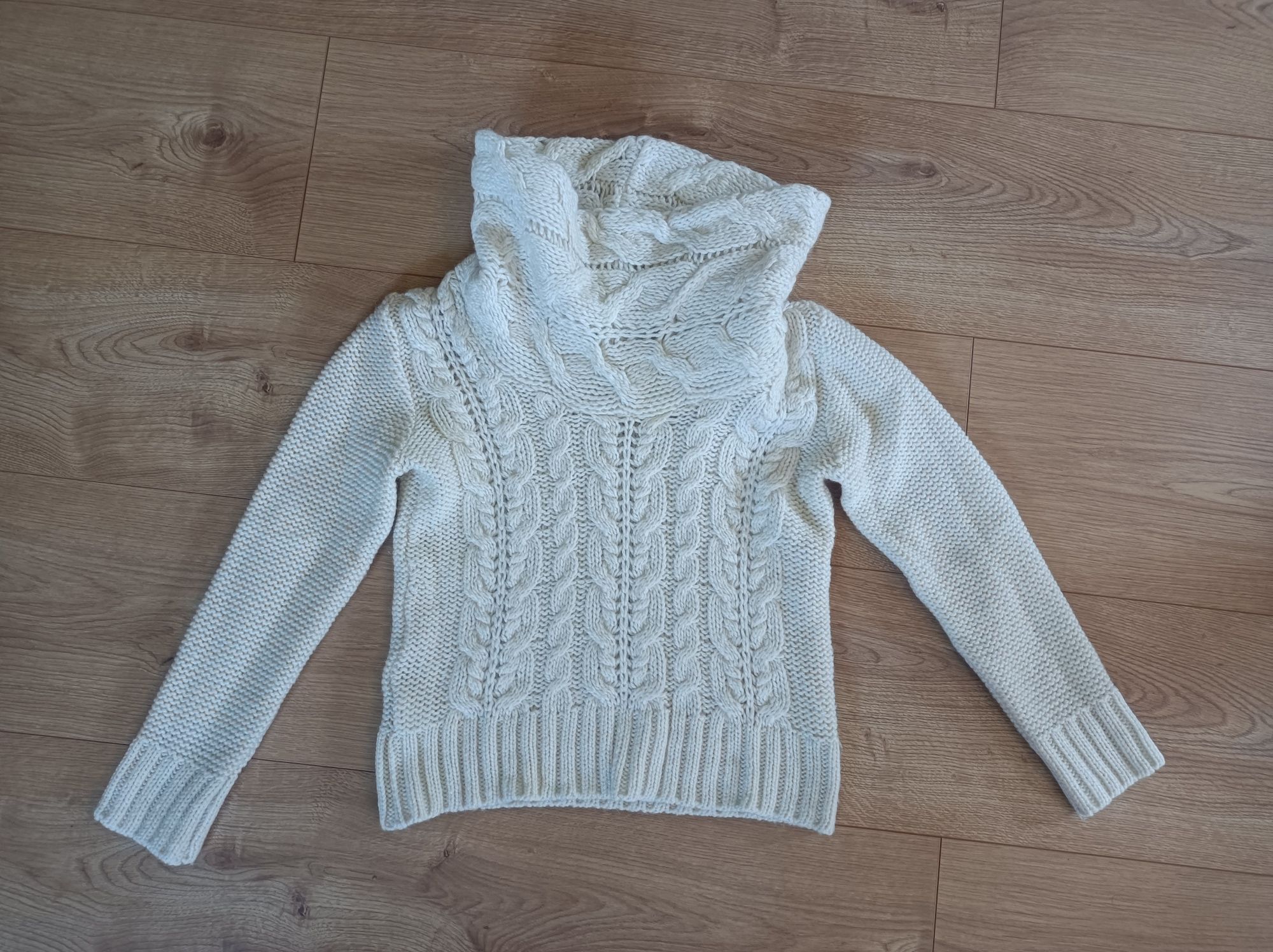 Sweter zimowy ciepły pleciony warkocz damski Promod rozmiar M 38
