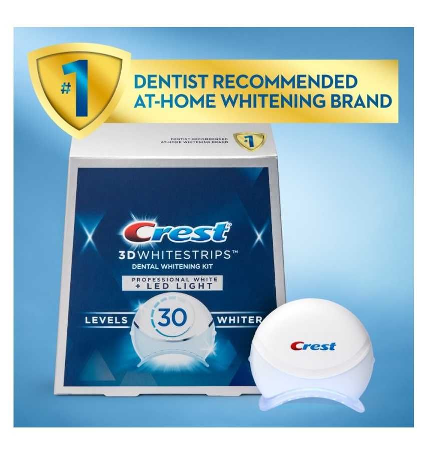 Отбеливающие полоски Crest 3D White Whitestrips professional led Light