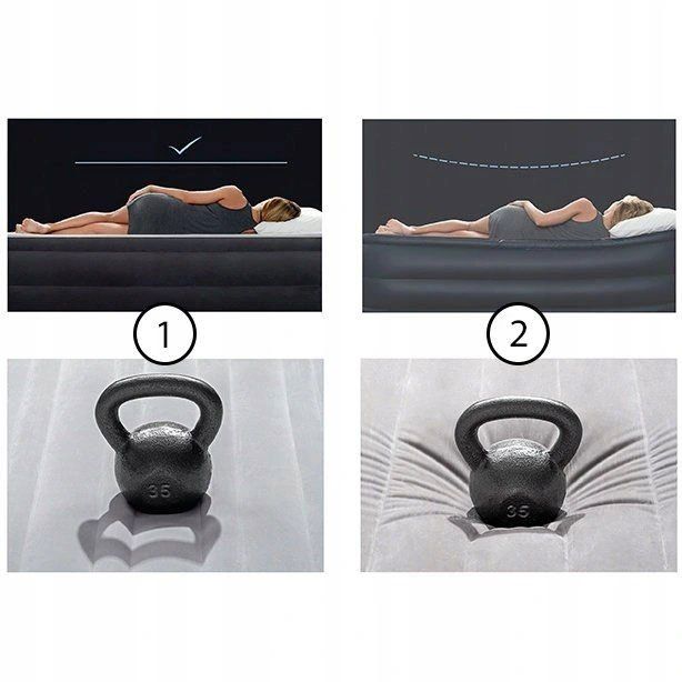 materac dmuchany dwuosobowy 203x152x36 cm z wbudowaną pompką