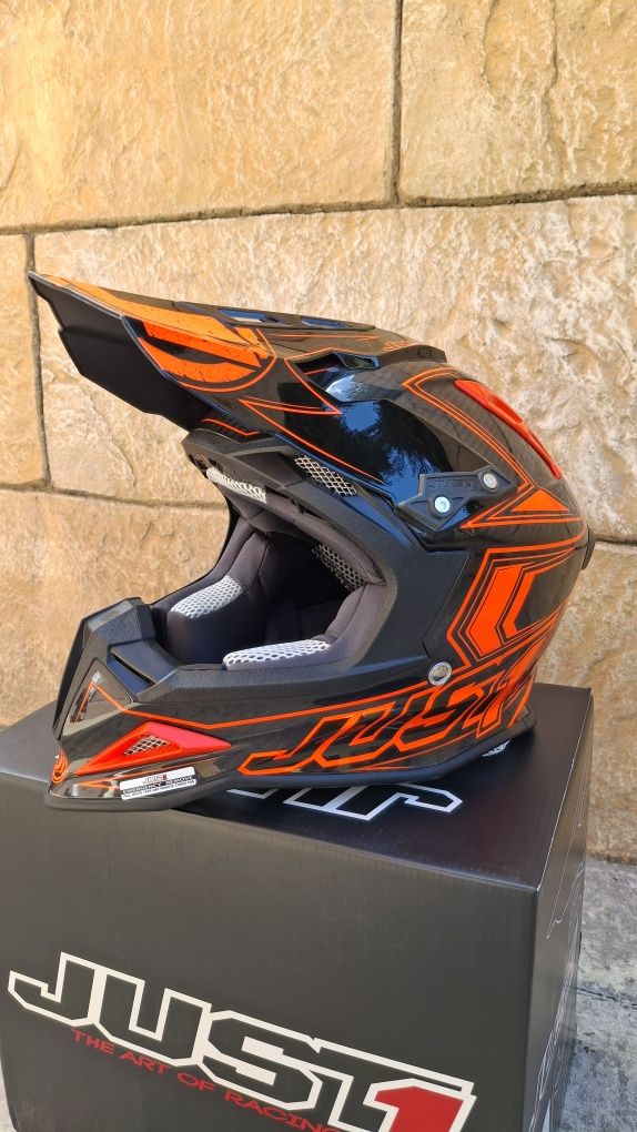 Карбоновий топ шолом JUST1 J12 шлем airoh ktm sx exc ендуро kovi geon