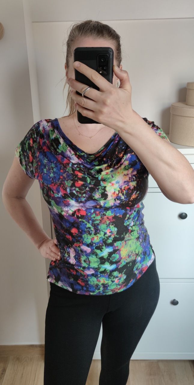 Bluzka top t-shirt S/M/L H&M 100% wiskoza kolorowa