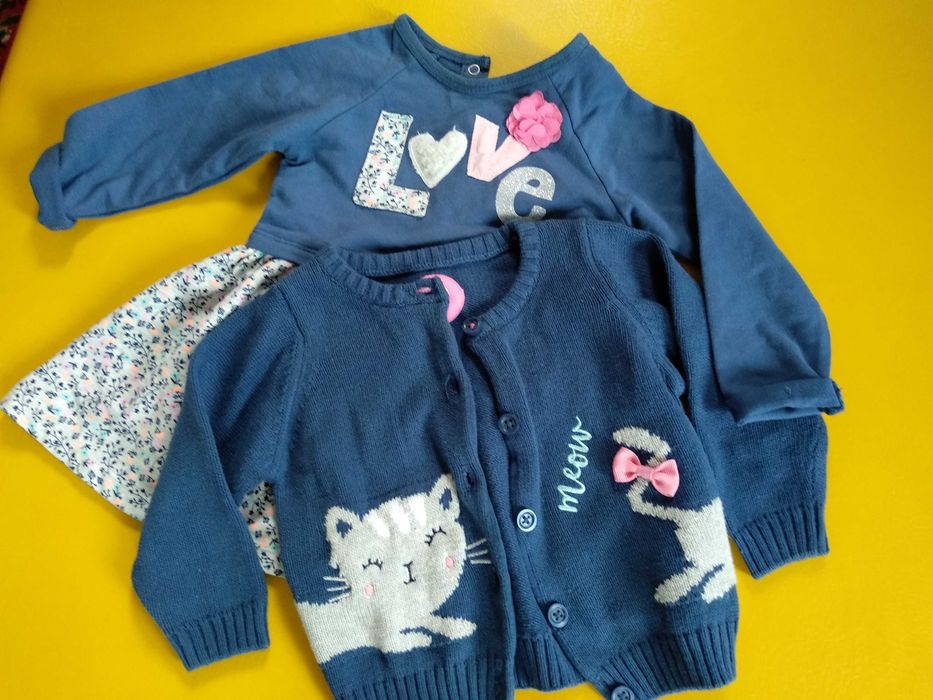 Платье и кофточка костюм на девочку 80 см