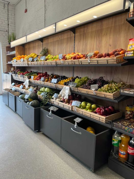 Стелажі для магазинів, хлібні та кондитерські стелажі.