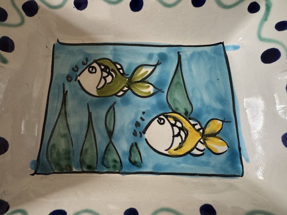 Ceramika popielnica recznie malowana