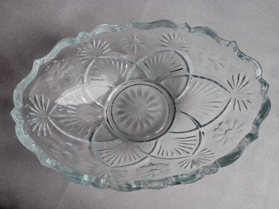 Duża,owalna misa/patera z kryształowego szkła