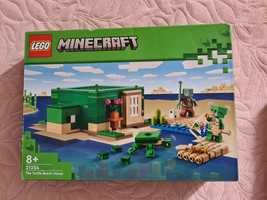 Lego Minecraft 21254  Domek na plaży żółwi, nowe