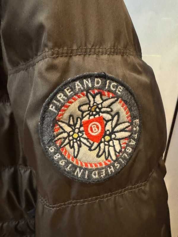 kurtka damska Bogner Fire + Ice Puffer Down Khaki Jacket Badge Log S