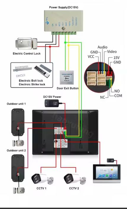 Tuya Smart Wi-Fi видеодомофон с системой сигнализации