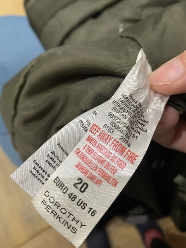 Parka kurka zimowa khaki Dorothy Perkins 48 stan bdb