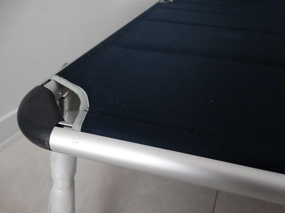 Leżak tarasowy ogrodowy aluminiowy Campart Perugia granatowy