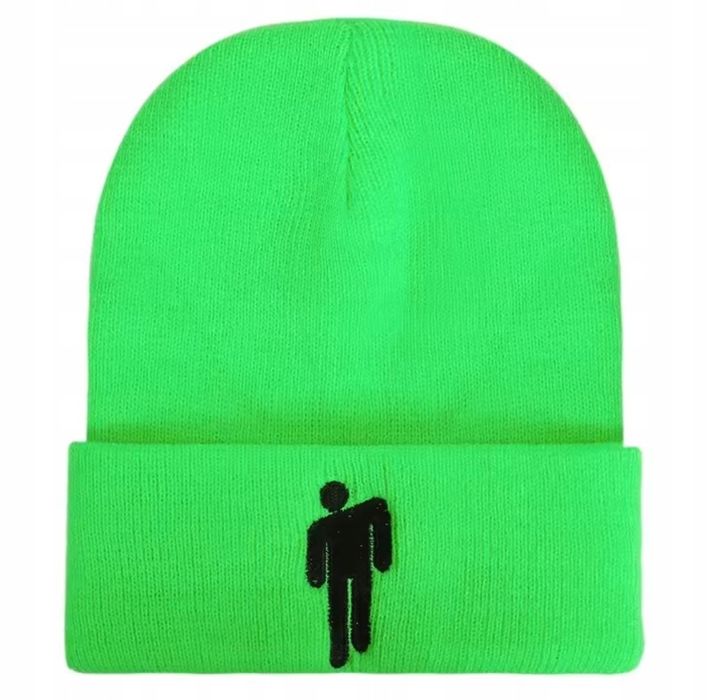 Czapka zimowa beanie Billie Eilish Bad Guy zielona goth prezent