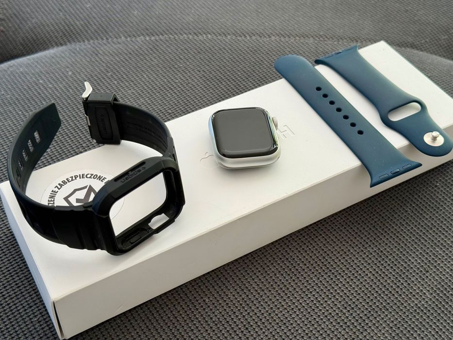 APPLE Watch 9 GPS 41mm aluminium (srebrny) + pasek (sztormowy błękit)
