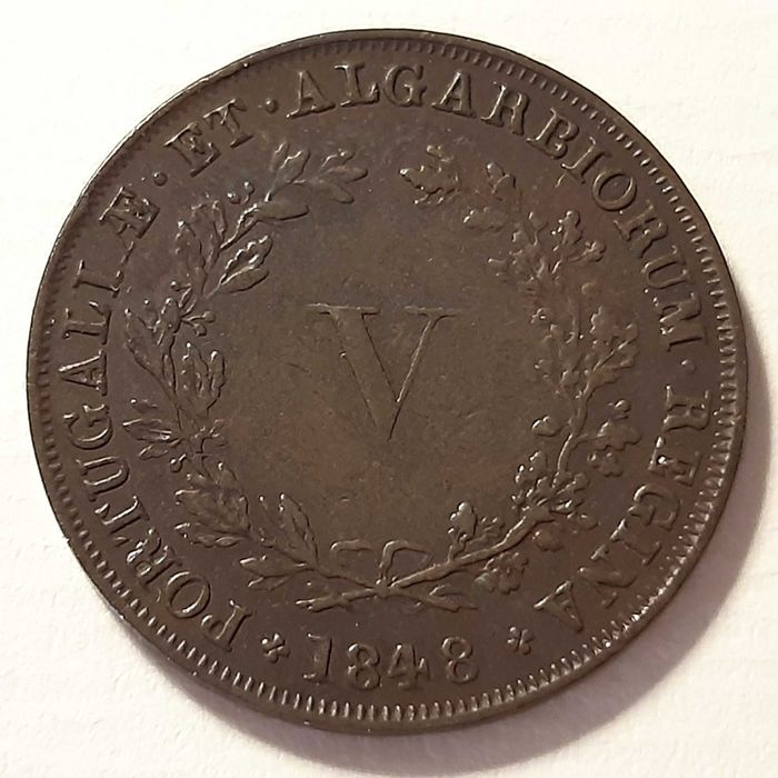 5 Reis 1848 D. Maria II